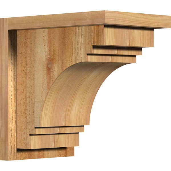 Ekena Millwork Pescadero Rough Sawn Corbel w/Backplate, Western Red Cedar, 8"W x 12"D x 12"H COR08X12X12PEC01RWR - main